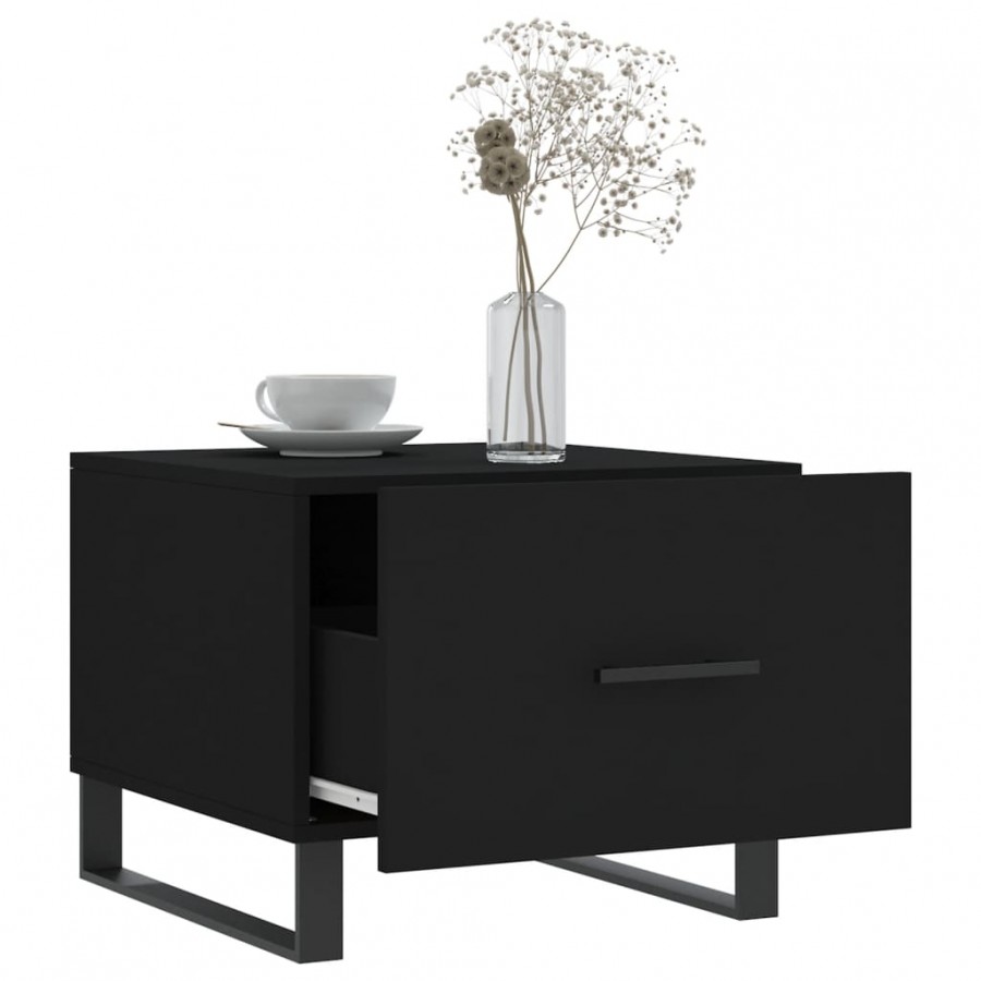 Tables basses 2 pcs noir 50x50x40 cm bois d'ingénierie Tables basses 2 pcs noir 50x50x40 cm bois d'ingénierie