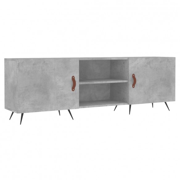 Meuble TV gris béton 150x30x50 cm bois d'ingénierie