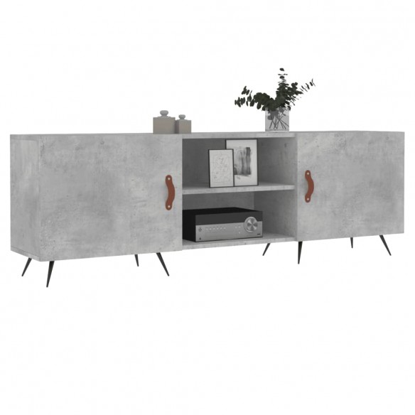 Meuble TV gris béton 150x30x50 cm bois d'ingénierie