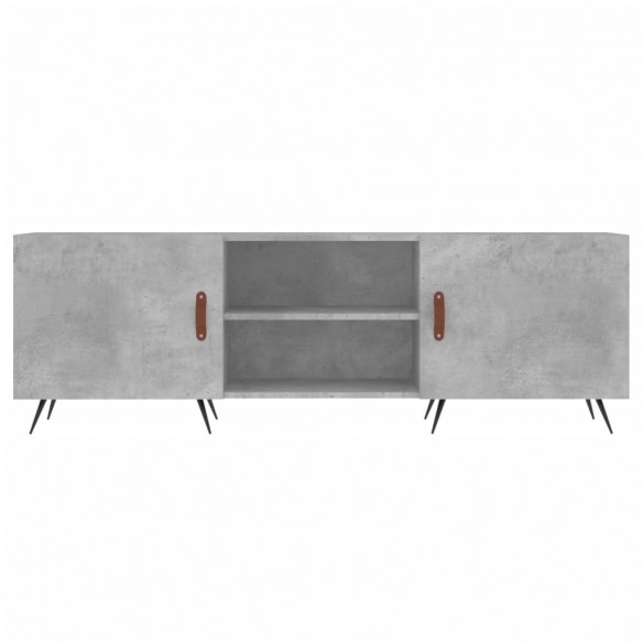 Meuble TV gris béton 150x30x50 cm bois d'ingénierie