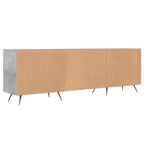 Meuble TV gris béton 150x30x50 cm bois d'ingénierie