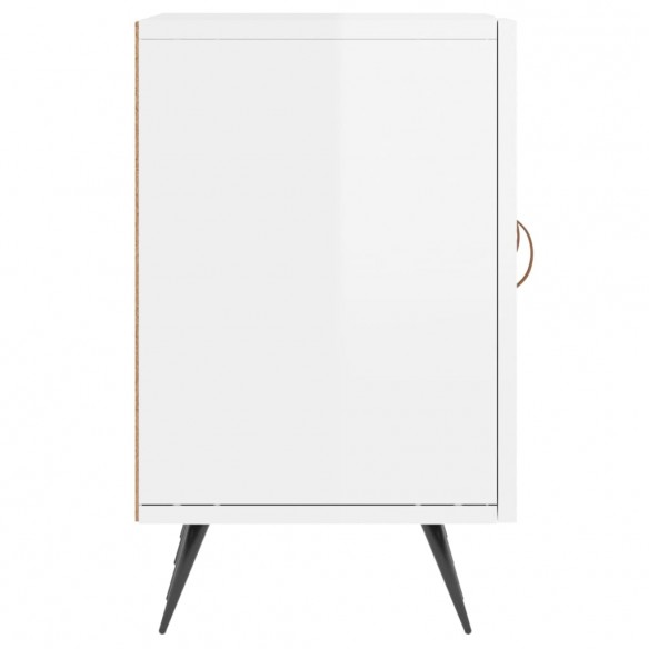 Meuble TV blanc brillant 150x30x50 cm bois d'ingénierie