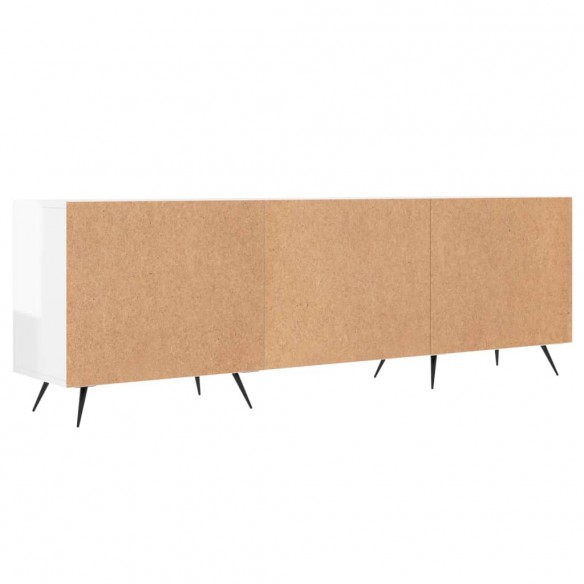 Meuble TV blanc brillant 150x30x50 cm bois d'ingénierie