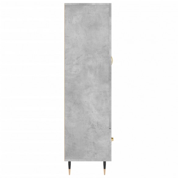 Buffet haut gris béton 69,5x31x115 cm bois d'ingénierie