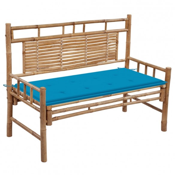 Banc de jardin avec coussin 120 cm Bambou