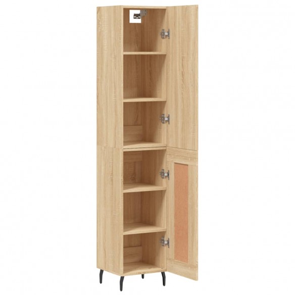 Buffet haut Chêne sonoma 34,5x34x180 cm Bois d'ingénierie