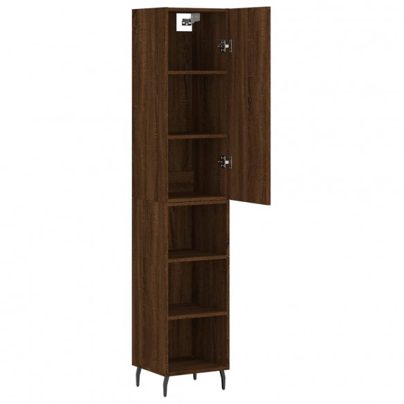 Buffet haut Chêne marron 34,5x34x180 cm Bois d'ingénierie