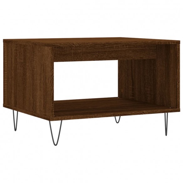 Table basse chêne marron 60x50x40 cm bois d'ingénierie