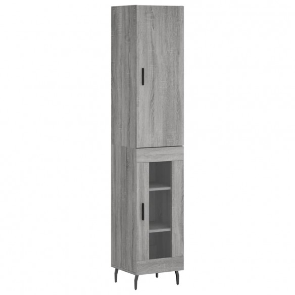 Buffet haut Sonoma gris 34,5x34x180 cm Bois d'ingénierie