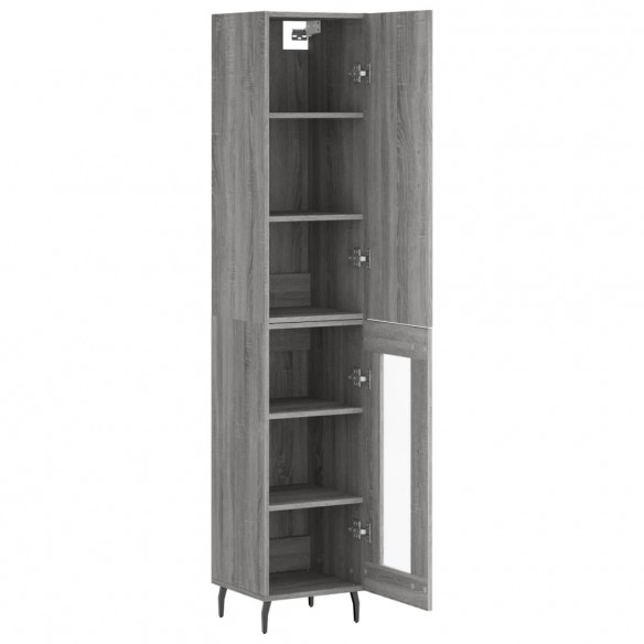 Buffet haut Sonoma gris 34,5x34x180 cm Bois d'ingénierie