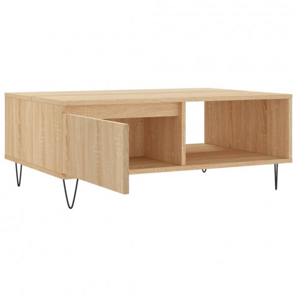 Table basse chêne sonoma 90x60x35 cm bois d'ingénierie