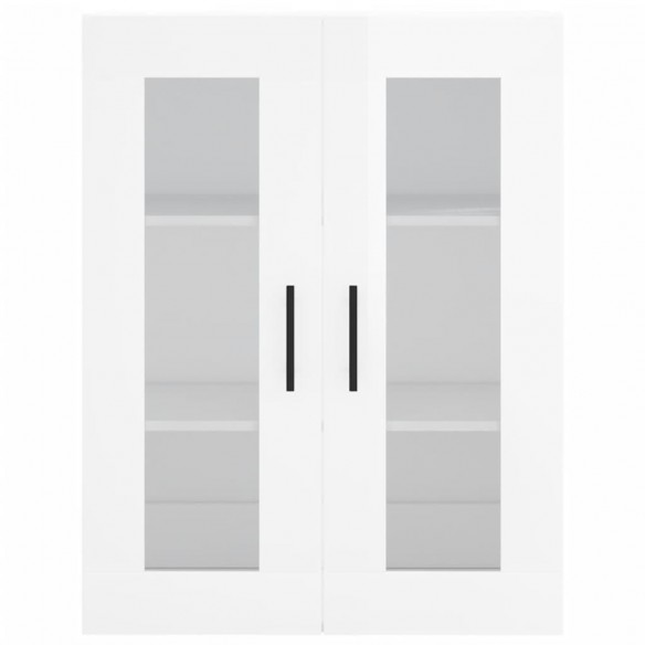 Armoires murales 2 pcs blanc brillant bois d'ingénierie