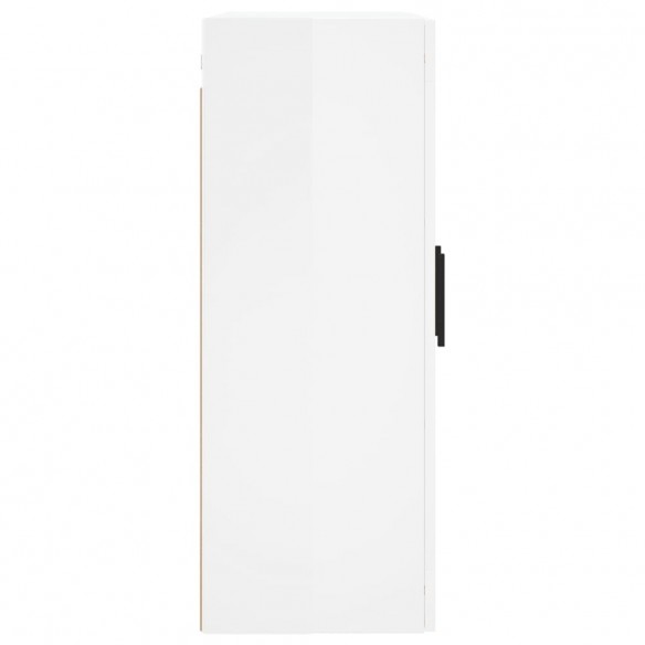 Armoires murales 2 pcs blanc brillant bois d'ingénierie