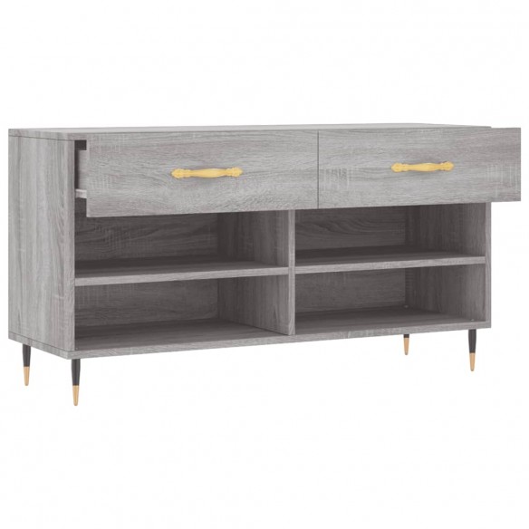 Banc à chaussures sonoma gris 102x35x55 cm bois d'ingénierie