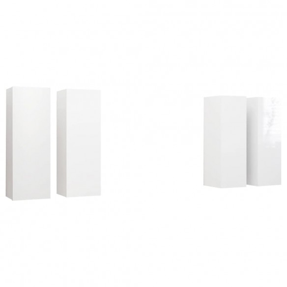 Meubles TV 4 pcs Blanc brillant 30,5x30x90 cm Aggloméré