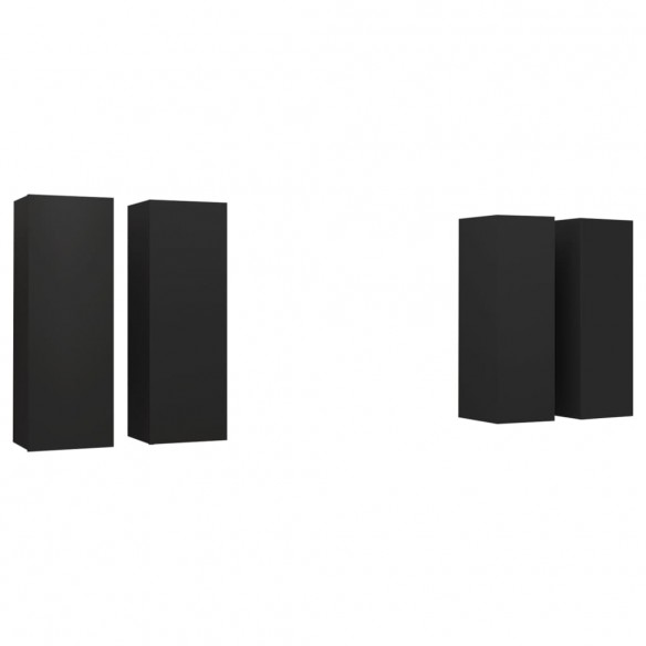 Meubles TV 4 pcs Noir 30,5x30x90 cm Aggloméré