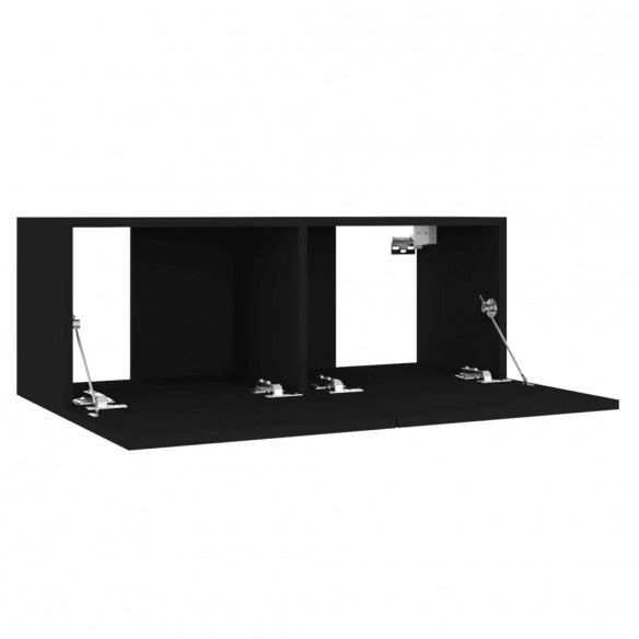 Ensemble de meubles TV 3 pcs Noir Aggloméré