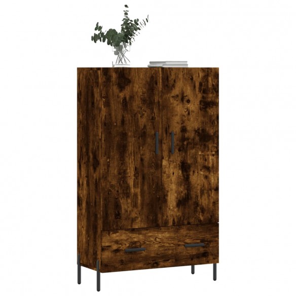 Buffet haut chêne fumé 69,5x31x115 cm bois d'ingénierie