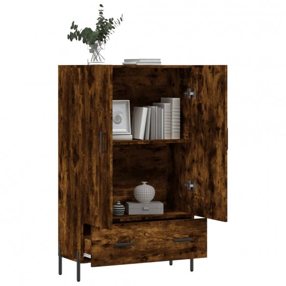 Buffet haut chêne fumé 69,5x31x115 cm bois d'ingénierie