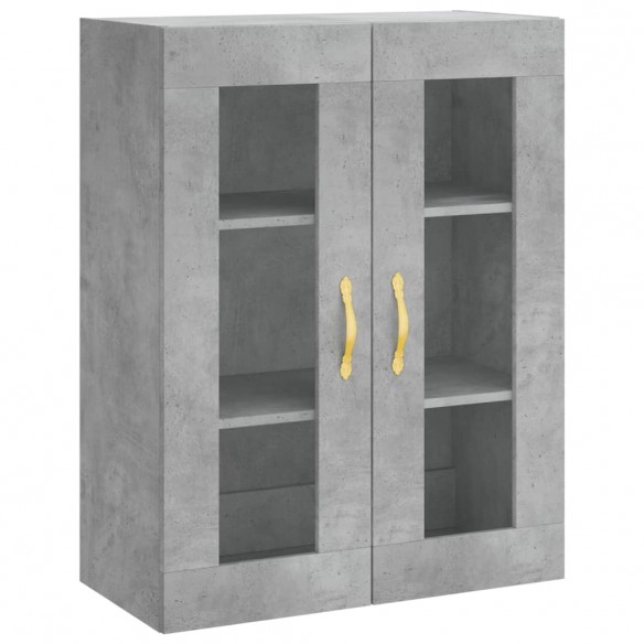 Buffet haut Gris béton 69,5x34x180 cm Bois d'ingénierie