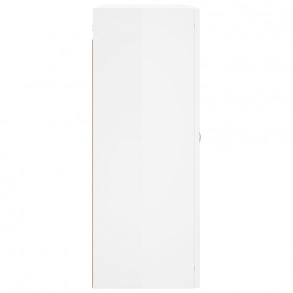 Armoires murales 2 pcs blanc brillant bois d'ingénierie