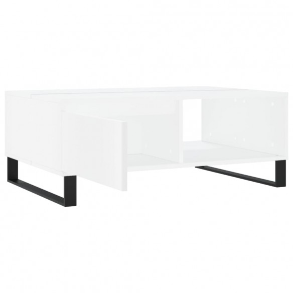 Table basse blanc 90x60x35 cm bois d'ingénierie