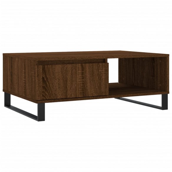 Table basse chêne marron 90x60x35 cm bois d'ingénierie