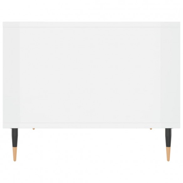 Table basse Blanc brillant 60x50x40 cm Bois d'ingénierie
