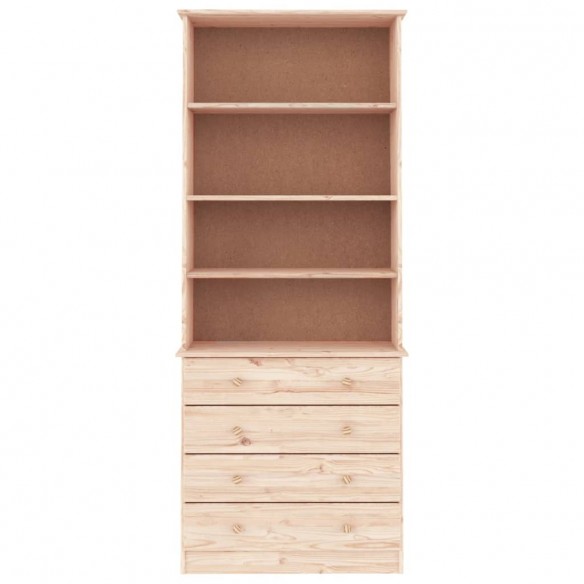 Bibliothèque avec tiroirs ALTA 77x35x186,5cm bois massif de pin