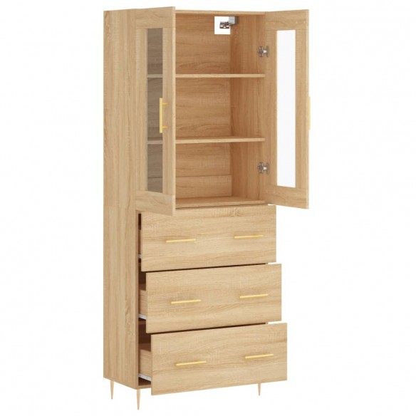 Buffet haut Chêne sonoma 69,5x34x180 cm Bois d'ingénierie