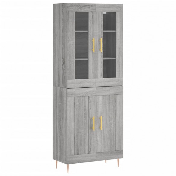 Buffet haut Sonoma gris 69,5x34x180 cm Bois d'ingénierie