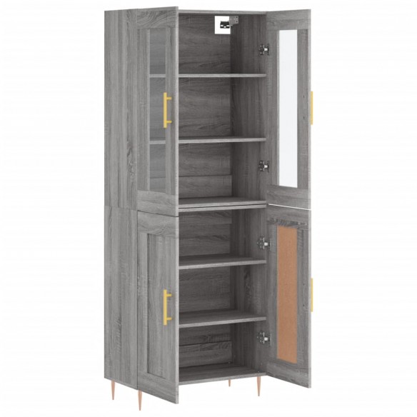 Buffet haut Sonoma gris 69,5x34x180 cm Bois d'ingénierie