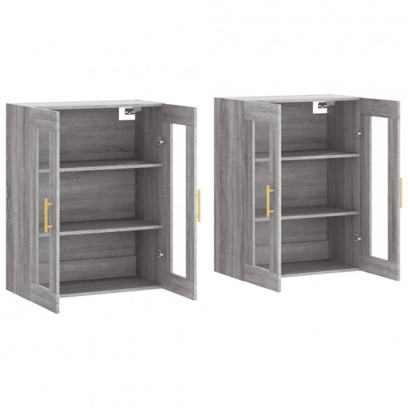 Armoires murales 2 pcs sonoma gris bois d'ingénierie