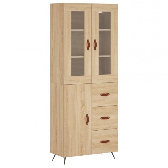 Buffet haut Chêne sonoma 69,5x34x180 cm Bois d'ingénierie