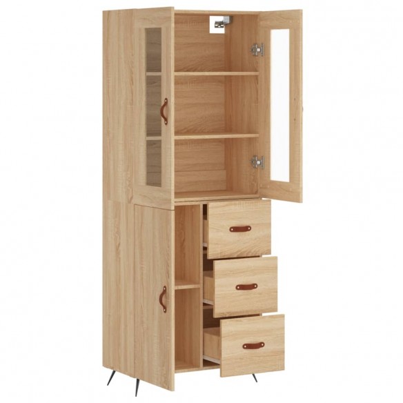 Buffet haut Chêne sonoma 69,5x34x180 cm Bois d'ingénierie