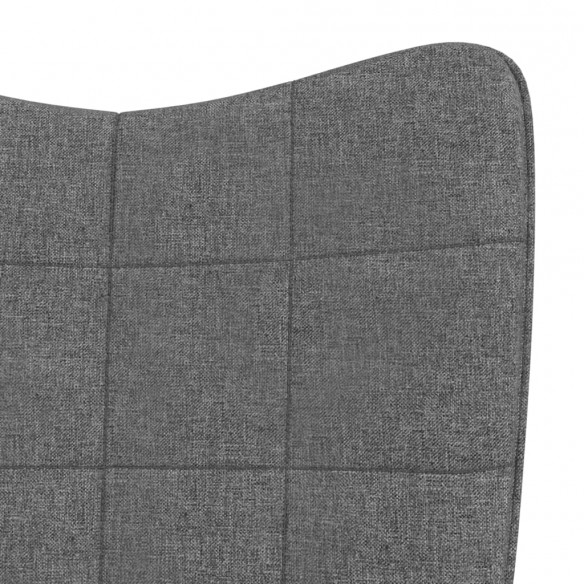 Chaise à bascule avec tabouret Gris foncé Tissu