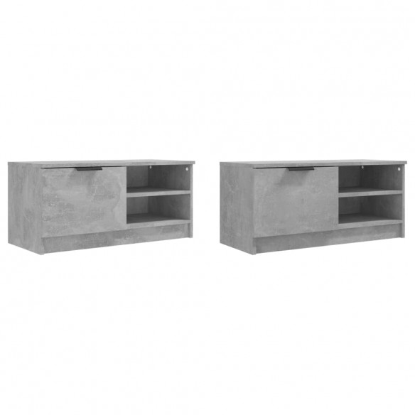 Meubles TV 2 pcs Gris béton 80x35x36,5 cm Bois d'ingénierie