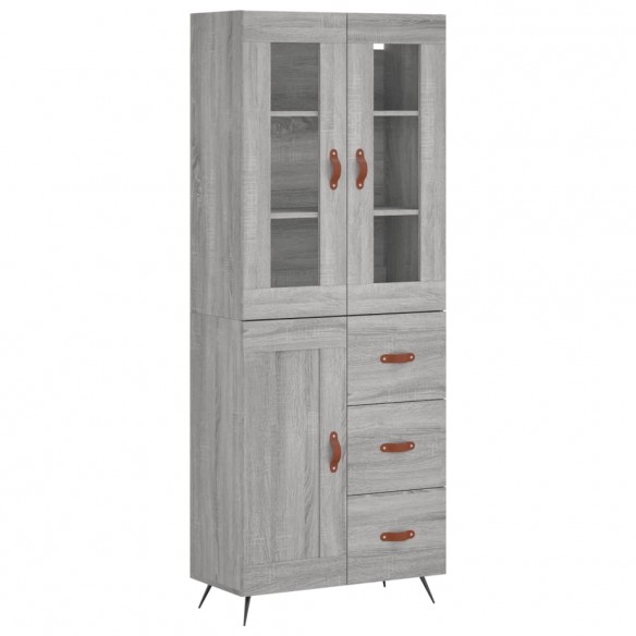 Buffet haut Sonoma gris 69,5x34x180 cm Bois d'ingénierie