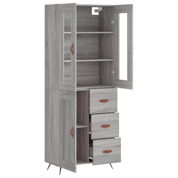 Buffet haut Sonoma gris 69,5x34x180 cm Bois d'ingénierie