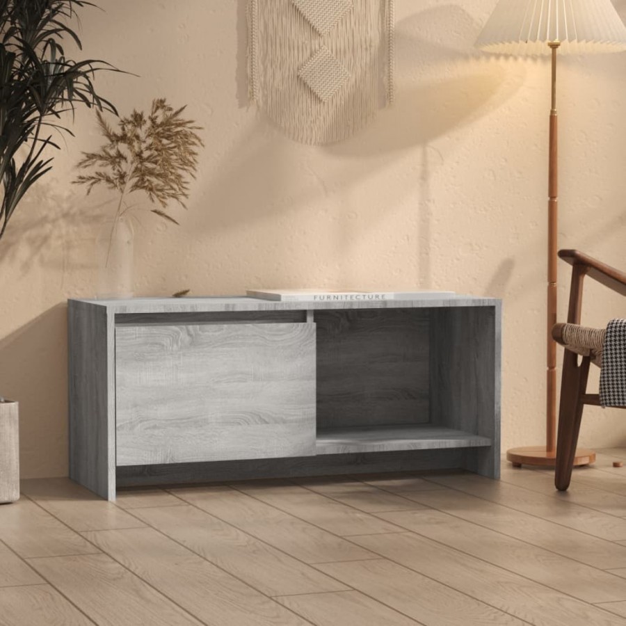 Meuble TV Sonoma gris 90x35x40 cm Aggloméré