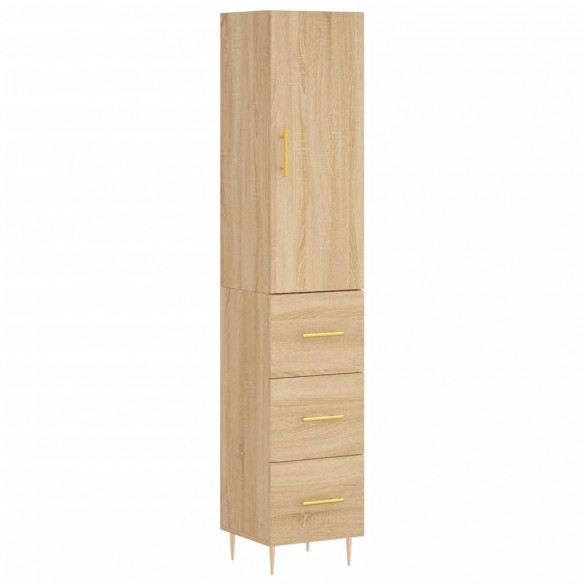 Buffet haut Chêne sonoma 34,5x34x180 cm Bois d'ingénierie