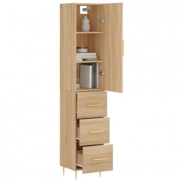 Buffet haut Chêne sonoma 34,5x34x180 cm Bois d'ingénierie