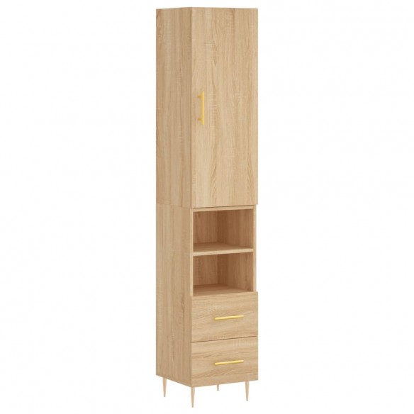 Buffet haut Chêne sonoma 34,5x34x180 cm Bois d'ingénierie