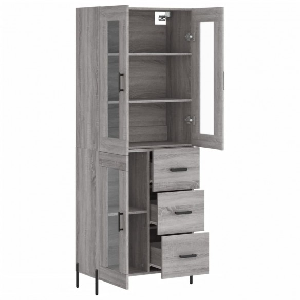 Buffet haut Sonoma gris 69,5x34x180 cm Bois d'ingénierie