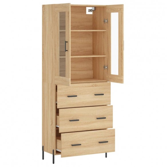 Buffet haut Chêne sonoma 69,5x34x180 cm Bois d'ingénierie