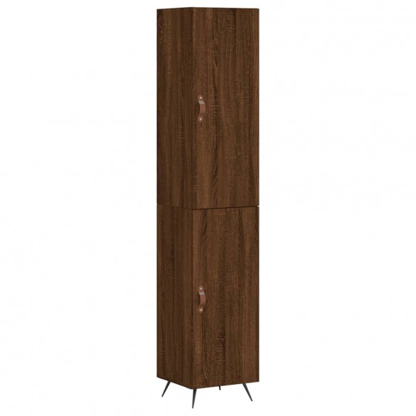 Buffet haut Chêne marron 34,5x34x180 cm Bois d'ingénierie