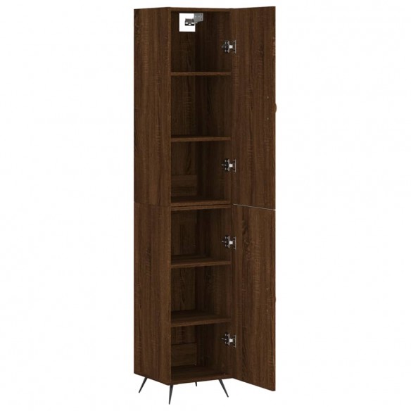 Buffet haut Chêne marron 34,5x34x180 cm Bois d'ingénierie