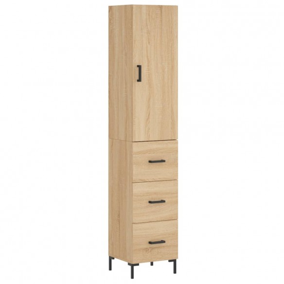 Buffet haut Chêne sonoma 34,5x34x180 cm Bois d'ingénierie