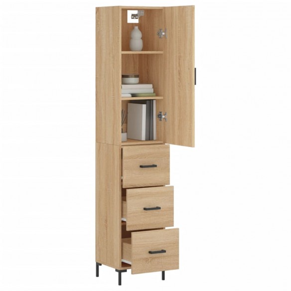 Buffet haut Chêne sonoma 34,5x34x180 cm Bois d'ingénierie