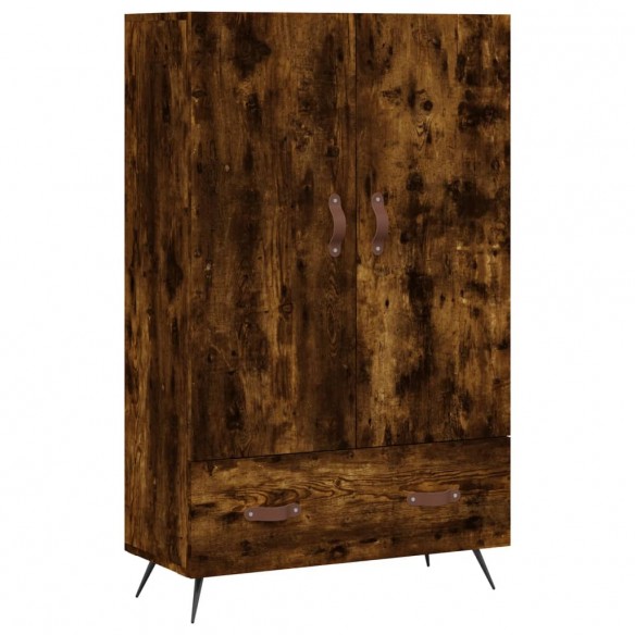 Buffet haut chêne fumé 69,5x31x115 cm bois d'ingénierie